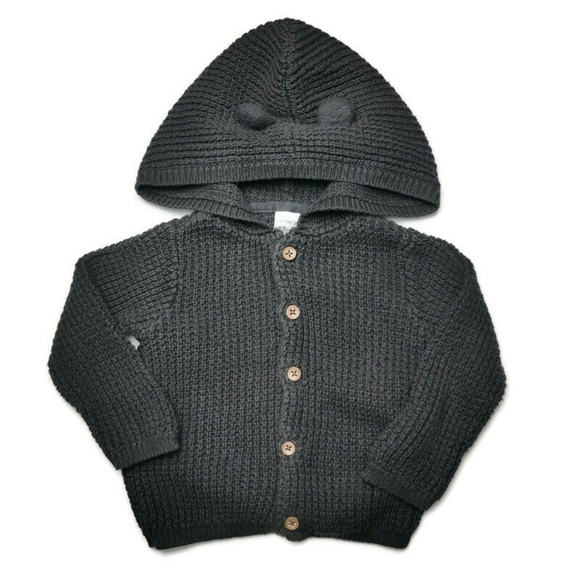 Carter's Other - Knit Button-down Sweater with Hood 12m
